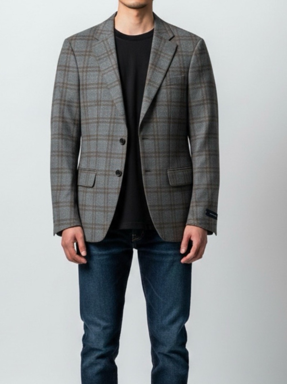 Tommy Hilfiger Sz 36S Mens Blazer Plaid Sport Coat Brown Grey Classic Heritage